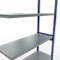 Schulte Lagertechnik Système de rayonnage à tablettes emboîtable MULTIplus 250, rayonnage annexe, verrou de longueur, 3000x1300x500 mm, 7 tablettes, bleu gentiane/galvanisé
