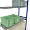 Schulte Lagertechnik Système de rayonnage à tablettes emboîtable MULTIplus 250, rayonnage annexe, verrou de longueur, 3000x1300x500 mm, 7 tablettes, bleu gentiane/galvanisé