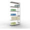 Schulte Lagertechnik Système de rayonnage à tablettes emboîtable MULTIplus 250, rayonnage annexe, verrou de longueur, 3000x1300x500 mm, 7 tablettes, gris clair