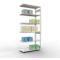 Schulte Lagertechnik Système de rayonnage à tablettes emboîtable MULTIplus 250, rayonnage annexe, verrou de longueur, 3000x1300x600 mm, 7 tablettes, gris clair