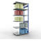 Schulte Lagertechnik Système de rayonnage à tablettes emboîtable MULTIplus 250, rayonnage annexe, verrou de longueur, 3000x1300x800 mm, 7 tablettes, bleu gentiane/galvanisé