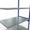 Schulte Lagertechnik Système de rayonnage à tablettes emboîtable MULTIplus 250, rayonnage annexe, verrou de longueur, 3000x1300x800 mm, 7 tablettes, bleu gentiane/galvanisé