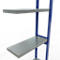 Schulte Lagertechnik Système de rayonnage à tablettes emboîtable MULTIplus 250, rayonnage annexe, verrou de longueur, 3000x750x300 mm, 7 tablettes, bleu gentiane/galvanisé