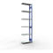 Schulte Lagertechnik Système de rayonnage à tablettes emboîtable MULTIplus 250, rayonnage annexe, verrou de longueur, 3000x750x300 mm, 7 tablettes, bleu gentiane/galvanisé