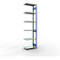 Schulte Lagertechnik Système de rayonnage à tablettes emboîtable MULTIplus 250, rayonnage annexe, verrou de longueur, 3000x750x400 mm, 7 tablettes, bleu gentiane/galvanisé
