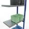 Schulte Lagertechnik Système de rayonnage à tablettes emboîtable MULTIplus 250, rayonnage annexe, verrou de longueur, 3000x750x400 mm, 7 tablettes, bleu gentiane/galvanisé