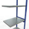 Schulte Lagertechnik Système de rayonnage à tablettes emboîtable MULTIplus 250, rayonnage annexe, verrou de longueur, 3000x750x500 mm, 7 tablettes, bleu gentiane/galvanisé