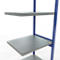 Schulte Lagertechnik Système de rayonnage à tablettes emboîtable MULTIplus 250, rayonnage annexe, verrou de longueur, 3000x750x600 mm, 7 tablettes, bleu gentiane/galvanisé