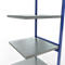 Schulte Lagertechnik Système de rayonnage à tablettes emboîtable MULTIplus 250, rayonnage annexe, verrou de longueur, 3000x750x800 mm, 7 tablettes, bleu gentiane/galvanisé