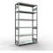 Schulte Lagertechnik Système de rayonnage à tablettes emboîtables MULTIplus 250, élément de base, verrou de longueur, 2500x1300x500 mm, 6 tablettes, galvanisé