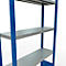 Schulte Lagertechnik Système de rayonnage à tablettes emboîtables MULTIplus 250, rayonnage de base, verrou de longueur, 2000x1000x300 mm, 5 tablettes, bleu gentiane/galvanisé