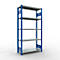 Schulte Lagertechnik Système de rayonnage à tablettes emboîtables MULTIplus 250, rayonnage de base, verrou de longueur, 2000x1000x400 mm, 5 tablettes, bleu gentiane/galvanisé