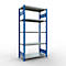 Schulte Lagertechnik Système de rayonnage à tablettes emboîtables MULTIplus 250, rayonnage de base, verrou de longueur, 2000x1000x500 mm, 5 tablettes, bleu gentiane/galvanisé