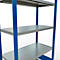 Schulte Lagertechnik Système de rayonnage à tablettes emboîtables MULTIplus 250, rayonnage de base, verrou de longueur, 2000x1000x500 mm, 5 tablettes, bleu gentiane/galvanisé