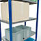 Schulte Lagertechnik Système de rayonnage à tablettes emboîtables MULTIplus 250, rayonnage de base, verrou de longueur, 2000x1000x500 mm, 5 tablettes, bleu gentiane/galvanisé