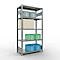 Schulte Lagertechnik Système de rayonnage à tablettes emboîtables MULTIplus 250, rayonnage de base, verrou de longueur, 2000x1000x500 mm, 5 tablettes, galvanisé