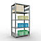 Schulte Lagertechnik Système de rayonnage à tablettes emboîtables MULTIplus 250, rayonnage de base, verrou de longueur, 2000x1000x600 mm, 5 tablettes, galvanisé