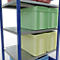 Schulte Lagertechnik Système de rayonnage à tablettes emboîtables MULTIplus 250, rayonnage de base, verrou de longueur, 2000x1000x800 mm, 5 tablettes, bleu gentiane/galvanisé