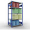 Schulte Lagertechnik Système de rayonnage à tablettes emboîtables MULTIplus 250, rayonnage de base, verrou de longueur, 2000x1000x800 mm, 5 tablettes, bleu gentiane/galvanisé