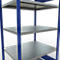 Schulte Lagertechnik Système de rayonnage à tablettes emboîtables MULTIplus 250, rayonnage de base, verrou de longueur, 2000x1000x800 mm, 5 tablettes, bleu gentiane/galvanisé