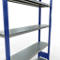 Schulte Lagertechnik Système de rayonnage à tablettes emboîtables MULTIplus 250, rayonnage de base, verrou de longueur, 2000x1300x300 mm, 5 tablettes, bleu gentiane/galvanisé