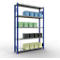 Schulte Lagertechnik Système de rayonnage à tablettes emboîtables MULTIplus 250, rayonnage de base, verrou de longueur, 2000x1300x300 mm, 5 tablettes, bleu gentiane/galvanisé