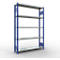 Schulte Lagertechnik Système de rayonnage à tablettes emboîtables MULTIplus 250, rayonnage de base, verrou de longueur, 2000x1300x300 mm, 5 tablettes, bleu gentiane/galvanisé