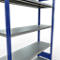 Schulte Lagertechnik Système de rayonnage à tablettes emboîtables MULTIplus 250, rayonnage de base, verrou de longueur, 2000x1300x400 mm, 5 tablettes, bleu gentiane/galvanisé