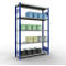 Schulte Lagertechnik Système de rayonnage à tablettes emboîtables MULTIplus 250, rayonnage de base, verrou de longueur, 2000x1300x400 mm, 5 tablettes, bleu gentiane/galvanisé