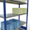 Schulte Lagertechnik Système de rayonnage à tablettes emboîtables MULTIplus 250, rayonnage de base, verrou de longueur, 2000x1300x500 mm, 5 tablettes, bleu gentiane/galvanisé
