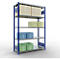 Schulte Lagertechnik Système de rayonnage à tablettes emboîtables MULTIplus 250, rayonnage de base, verrou de longueur, 2000x1300x500 mm, 5 tablettes, bleu gentiane/galvanisé