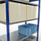 Schulte Lagertechnik Système de rayonnage à tablettes emboîtables MULTIplus 250, rayonnage de base, verrou de longueur, 2000x1300x600 mm, 5 tablettes, bleu gentiane/galvanisé