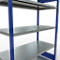 Schulte Lagertechnik Système de rayonnage à tablettes emboîtables MULTIplus 250, rayonnage de base, verrou de longueur, 2000x1300x600 mm, 5 tablettes, bleu gentiane/galvanisé