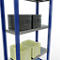 Schulte Lagertechnik Système de rayonnage à tablettes emboîtables MULTIplus 250, rayonnage de base, verrou de longueur, 2000x750x300 mm, 5 tablettes, bleu gentiane/galvanisé