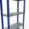 Schulte Lagertechnik Système de rayonnage à tablettes emboîtables MULTIplus 250, rayonnage de base, verrou de longueur, 2000x750x300 mm, 5 tablettes, bleu gentiane/galvanisé