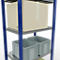 Schulte Lagertechnik Système de rayonnage à tablettes emboîtables MULTIplus 250, rayonnage de base, verrou de longueur, 2000x750x500 mm, 5 tablettes, bleu gentiane/galvanisé