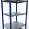 Schulte Lagertechnik Système de rayonnage à tablettes emboîtables MULTIplus 250, rayonnage de base, verrou de longueur, 2000x750x600 mm, 5 tablettes, bleu gentiane/galvanisé