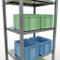 Schulte Lagertechnik Système de rayonnage à tablettes emboîtables MULTIplus 250, rayonnage de base, verrou de longueur, 2000x750x600 mm, 5 tablettes, galvanisé