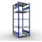 Schulte Lagertechnik Système de rayonnage à tablettes emboîtables MULTIplus 250, rayonnage de base, verrou de longueur, 2000x750x800 mm, 5 tablettes, bleu gentiane/galvanisé