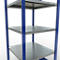 Schulte Lagertechnik Système de rayonnage à tablettes emboîtables MULTIplus 250, rayonnage de base, verrou de longueur, 2000x750x800 mm, 5 tablettes, bleu gentiane/galvanisé