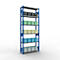 Schulte Lagertechnik Système de rayonnage à tablettes emboîtables MULTIplus 250, rayonnage de base, verrou de longueur, 2500x1000x300 mm, 6 tablettes, bleu gentiane/galvanisé