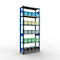 Schulte Lagertechnik Système de rayonnage à tablettes emboîtables MULTIplus 250, rayonnage de base, verrou de longueur, 2500x1000x400 mm, 6 tablettes, bleu gentiane/galvanisé