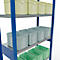 Schulte Lagertechnik Système de rayonnage à tablettes emboîtables MULTIplus 250, rayonnage de base, verrou de longueur, 2500x1000x400 mm, 6 tablettes, bleu gentiane/galvanisé