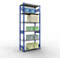 Schulte Lagertechnik Système de rayonnage à tablettes emboîtables MULTIplus 250, rayonnage de base, verrou de longueur, 2500x1000x500 mm, 6 tablettes, bleu gentiane/galvanisé