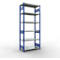 Schulte Lagertechnik Système de rayonnage à tablettes emboîtables MULTIplus 250, rayonnage de base, verrou de longueur, 2500x1000x500 mm, 6 tablettes, bleu gentiane/galvanisé