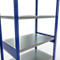 Schulte Lagertechnik Système de rayonnage à tablettes emboîtables MULTIplus 250, rayonnage de base, verrou de longueur, 2500x1000x600 mm, 6 tablettes, bleu gentiane/galvanisé