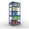 Schulte Lagertechnik Système de rayonnage à tablettes emboîtables MULTIplus 250, rayonnage de base, verrou de longueur, 2500x1000x800 mm, 6 tablettes, bleu gentiane/galvanisé