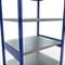 Schulte Lagertechnik Système de rayonnage à tablettes emboîtables MULTIplus 250, rayonnage de base, verrou de longueur, 2500x1000x800 mm, 6 tablettes, bleu gentiane/galvanisé