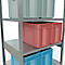 Schulte Lagertechnik Système de rayonnage à tablettes emboîtables MULTIplus 250, rayonnage de base, verrou de longueur, 2500x1000x800 mm, 6 tablettes, galvanisé