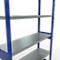 Schulte Lagertechnik Système de rayonnage à tablettes emboîtables MULTIplus 250, rayonnage de base, verrou de longueur, 2500x1300x400 mm, 6 tablettes, bleu gentiane/galvanisé